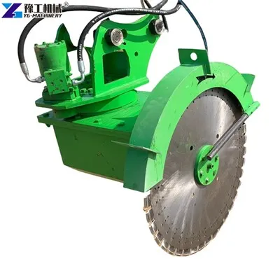 Sierra de concreto montada en excavador